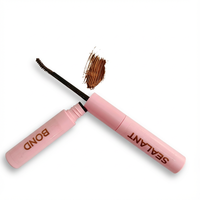Colle à cils marron avec brosse à mascara pour une tenue super forte et une application facile