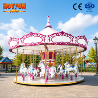 Manège à 16 places rose antique avec remorque pour équipement de parc d'attractions Luna Park