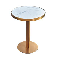 Table à manger ronde en marbre de luxe moderne pour restaurant, salon extérieur, cuisine, bar à domicile et utilisation en sous-sol