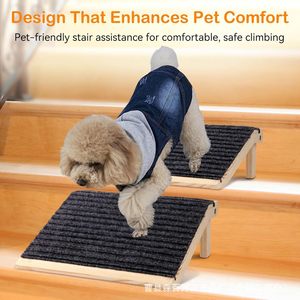 Rampa para mascotas de madera maciza, color natural, portátil, escaleras para perros de interior, para mascotas pequeñas, equipo de agilidad. - Product Image 4
