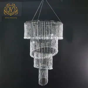 Wedding Party Lighting Decoration Acrylic Beaded Chandelier Accessories Crystal Curtain Chandelier for Celebration Hotel Events