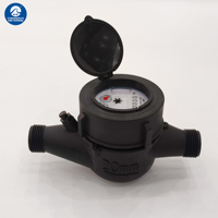 Medidor de Agua Mecánico Multi-jet de Carátula, Rosca NPT Fría, Ajustable Externamente