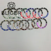 BLIGER Lunette de montre en céramique et aluminium de haute qualité 38mmX30.5mm, numérotée de 1 à 12, compatible avec boîtier de montre 40mm, pièce d'accessoire pour montre automatique homme