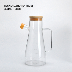 Chai đựng dầu thủy tinh 17 Oz, dầu chống rò rỉ và hộp đựng giấm có nắp và Nắp bằng gỗ - Product Image 5