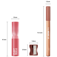 Ensemble de lèvres personnalisées: Crayon à lèvres mat avec rouge à lèvres repulpant brillant, kit de maquillage hydratant de marque privée