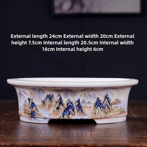 Lavabo de bonsái de porcelana blanca Yixing, macetas de cerámica pintadas a alta temperatura para interiores/exteriores, macetas, jardín doméstico chino - Product Image 4