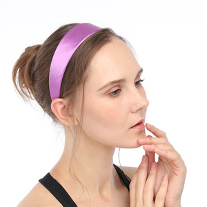 أربطة شعر ساتان للنساء, أربطة شعر ساتان للنساء بتصميم أوروبي بلون لامع ، أربطة رأس للمكياج - Product Image 3