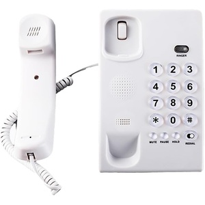 Teléfono fijo con cable, botón grande, color blanco, con funciones de timbre, silencio y rellamada para uso en el hogar u oficina - Product Image 3