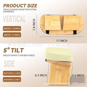 Creative <b>bamboo</b> and wood foldable yoga <b>stool</b>, portable wooden meditation <b>stool</b>, home solid wood <b>stool</b>, soft kneeling <b>stool</b> - Product Image 2