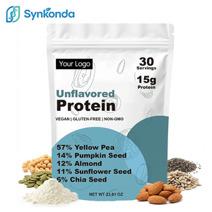 Protéine végétalienne sans saveur OEM, 30 portions, faible en glucides, sans sucre, à base de plantes, poudre de protéines, complément alimentaire aux graines de citrouille - Product Image 1