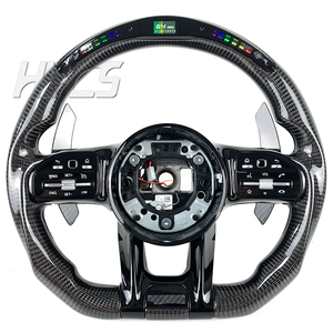 Volant sport en fibre de carbone et cuir avec écran LED, 4 branches et palettes de changement de vitesse pour Mercedes-Benz pour les modèles HYCS - Product Image 1