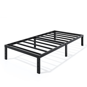 Base de Cama Individual Metálica Negra de 12 Pulgadas, Fácil de Montar sin Herramientas, para Dormitorio de Hotel u Hogar, Venta al Por Mayor - Product Image 1