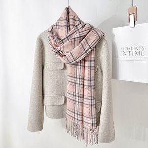 Nuevo Estilo Fresco y Moderno, Chal de Cachemira, Bufanda de Otoño e Invierno, Bufandas Cálidas con Estampado a Cuadros Simples y Borlas YHK0023 - Product Image 3