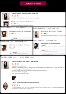 Attrezzature per Salone LINDAL, Testa di Manichino per Formazione Barbiere con Capelli Naturali, Testa per Allenamento Acconciature Senza Trucco con Spalle - Product Image 6