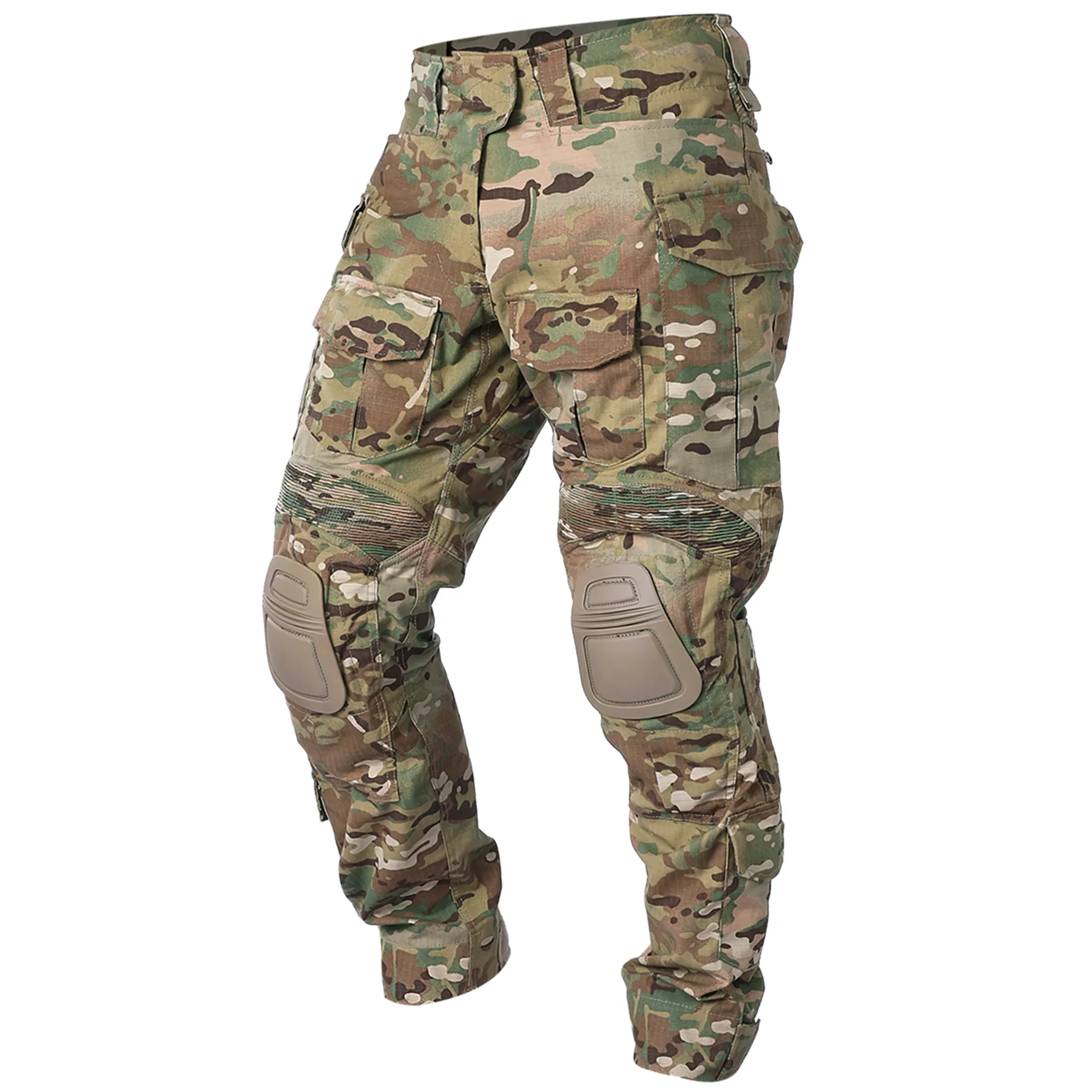 IDOGEAR Men G3 Multicam Hunting Paintball Tactical Outdoor Trousers Camouflage Pants Combat Pants with Knee Pads