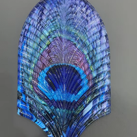 Briques suspendues en verre cristal à motif plume coloré personnalisé, design traditionnel double face pour la décoration de la maison et des hôtels
