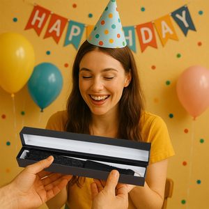 Vente en gros de boîte-cadeau en carton rigide avec long couvercle noir et base pour le stockage et l'emballage de ventilateur pliant de bijoux de cravate - Product Image 5