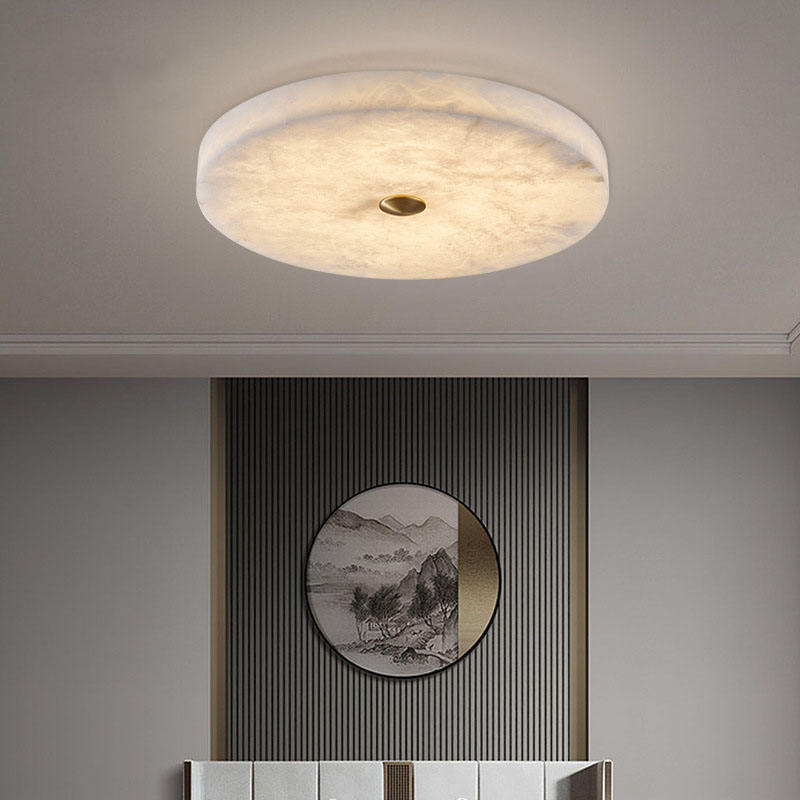 Modern Luxury LED Marble Ceiling Lamp with 3000K Warm Light IP33 Rated for Bedroom Study Corridor
