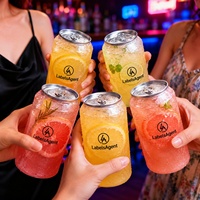 Boîtes en plastique PET de 250 ml et 350 ml avec logo personnalisé, motif et languette d'ouverture facile, boîtes transparentes pour soda