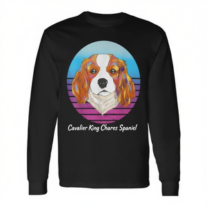 T-shirt à manches longues Cavalier King Charles Spaniel, design aquarelle, style mignon pour maman de chien - Product Image 2