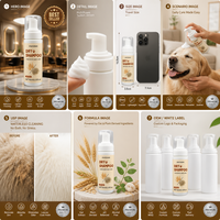 Zourunan 60ml Shampoing Sec Naturel pour Animaux à Base de Plantes Sans Eau Sans Rinçage Mousse pour Chiens et Chats Vente en Gros OEM ODM Usine