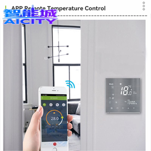 เทอร์โมสตัทอัจฉริยะดีไซน์ใหม่ปี 2022 หน้าจอ IPS ระบบปฏิบัติการ Linux ตัวเครื่องพลาสติก สำหรับโรงแรม บาร์ ควบคุมผ่านแอป Tuya รองรับ Wi-Fi ใช้กับพัดลมคอยล์ยูนิตเครื่องปรับอากาศ - Product Image 3