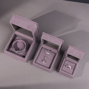 สร้อยคอไมโครไฟเบอร์สีม่วงคุณภาพดีทนทาน<span class=keywords><strong>ดี</strong></span>ไซน์สีทองประดับเพชรกล่องเครื่องประดับสำหรับงานแต่งงาน - Product Image 6