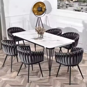 Silla de comedor de lujo de terciopelo <span class=keywords><strong>gris</strong></span> <span class=keywords><strong>oscuro</strong></span> Hotel restaurante cafetería tienda tela patas de Metal cómodas <span class=keywords><strong>sillas</strong></span> de comedor - Product Image 3