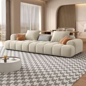 Divano in Tessuto Yisi per <span class=keywords><strong>Soggiorno</strong></span>, Moderno e Semplice, Nuovo Modello per Famiglie Grandi e Piccole, Stile Francese Crema, Divano Marshmallow a Fila Dritta - Product Image 4