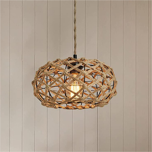 Su misura nuovi prodotti creativi corda di canapa lampadario a sfera a sospensione lampada a forma di canna - Product Image 1