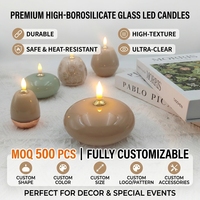Bougie LED sans flamme en verre, lumières de Noël, fournisseur de marques privées, ampoule en forme de larme, lumière chaude, décoration de salon, cadeau, borosilicate