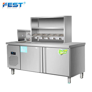 FEST RC-1.8m taille personnalisée en acier inoxydable magasin de thé au lait Calorie Design Workstation - Product Image 1