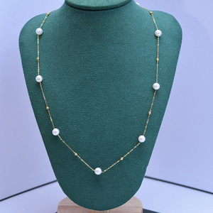 Zhuji <b>Edison</b> 11-12mm White Round S925 Silver Pendant Necklace Strong <b>Light</b> Fine Flaws Elegant and Durable - Product Image 2