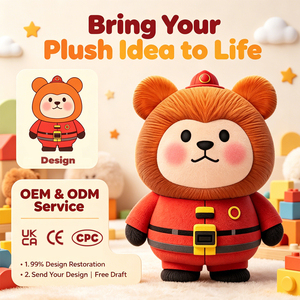 Bambola di Peluche Personalizzata per Vigili del Fuoco, Giocattolo Imbottito con Uniforme Rossa Riflettente per Attività di Sicurezza Antincendio - Product Image 1