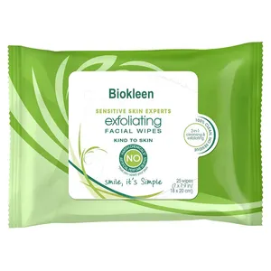 Biokleen 25s disintossicante esfoliante bambù trucco pulizia donne principali essenziali pulizia del corpo acido ialuronico salviette per il viso