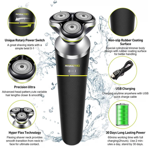 <span class=keywords><strong>Rasoio</strong></span> Elettrico Rotante con Kit per la Cura della Barba, Utilizzo a Secco <span class=keywords><strong>e</strong></span> Bagnato, Senza Fili, Impermeabile, Ricarica USB per Uomo - Product Image 5