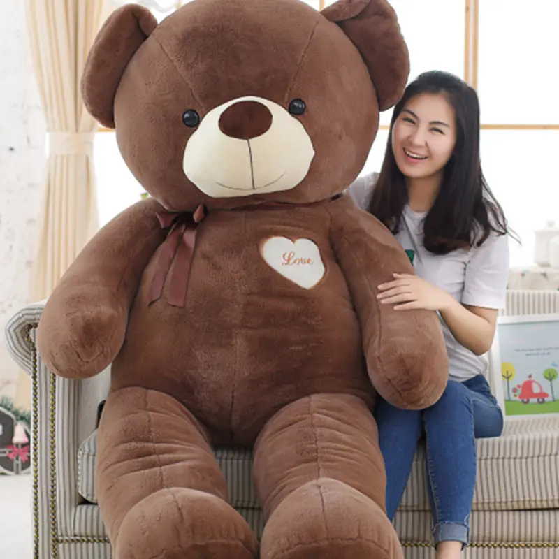 Teddy bear large giant soft plush big bear pillow toys for children 100 cm light brown large size teddy bear toys for sale