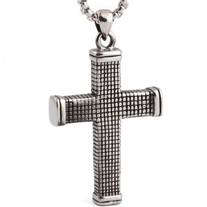 <b>Cross</b> Pendant Necklace Stainless Steel 304 Titanium Steel <b>Chain</b> Gift For Women Daily Wear Hip Hop Style - Product Image 5