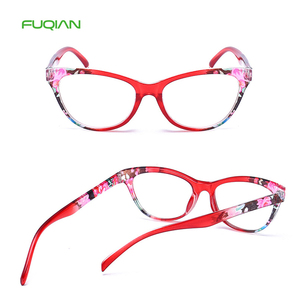 Lunettes <span class=keywords><strong>de</strong></span> <span class=keywords><strong>lecture</strong></span> œil <span class=keywords><strong>de</strong></span> chat bleu et rouge pour femmes Slim Presbicia Presbyopic Flower Frame - Product Image 3