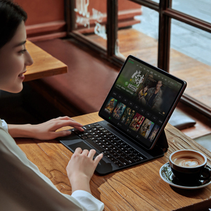 Thông Minh Bàn phím trường hợp không dây với LED Trackpad backlit cho <span class=keywords><strong>Ipad</strong></span> 12.9 13 inch Pro 3 4 5 6 không khí M2 chất lượng cao Hot Bán - Product Image 3