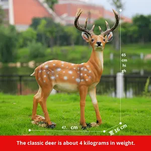 Pruimenbloesem Hert Sculptuur Hars Gesimuleerde Dieren Schilderachtige Plek Park Boerderij Gazon Kerstdecoratie Tuin Binnenplaats Ornament - Product Image 6