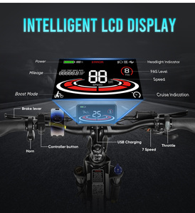 Vélo électrique hybride à pneus larges de 26 pouces, vélo électrique de montagne pliable, livraison gratuite - Product Image 3