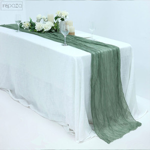 Chemins <span class=keywords><strong>de</strong></span> <span class=keywords><strong>table</strong></span> verts populaires Easy Cheesecloth 100% Cotton Linens - Product Image 3