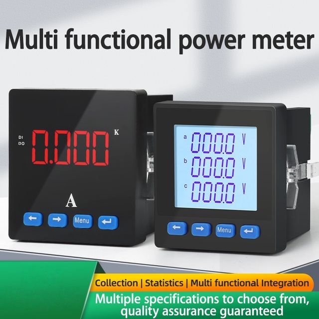 Meter Multimeter with Three Phase Volt Ampere Frequency Phase Sequence Display 3 Phase Meter Power Meter 220V AC50/60HZ