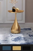 Table d'appoint en marbre Table basse Meubles de salon en métal Lumière de luxe Petite table moderne en acier inoxydable de haute qualité