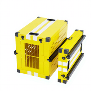 Jaula de Viaje para Perros de Aluminio Más Vendida de Fábrica, Jaula Plegable Portátil para Mascotas con Ventilación para Transporte en Avión y Automóvil, Seguridad - Product Image 1