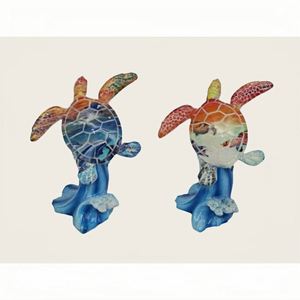 Ornement de tortue de mer en résine artisanale de forme personnalisée, peint à la main, pour la décoration de la maison et du bureau, cadeau pour réfrigérateur - Product Image 1