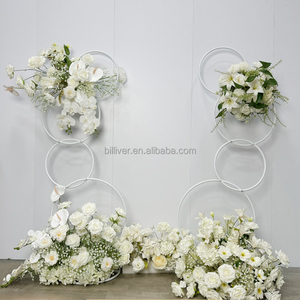 Arche personnalisée de 5 pieds <span class=keywords><strong>cercle</strong></span> de fer rond cerceau toile de fond support cadre de fleur support arc de ballon pour la décoration de pièce maîtresse de mariage - Product Image 3