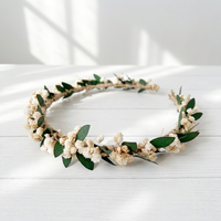 Boîte cadeau couronne florale pour fête de mariage, couronne de fleurs séchées pour mariée, vente en gros, artisanat personnalisé, accessoires capillaires floraux romantiques et éternels pour elle