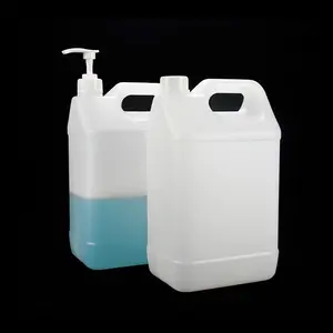 HDPE pink juice 5l plastic 2liter water bottle 5 liter rectangle jug container jerrycan with pump